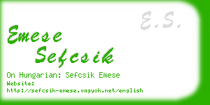 emese sefcsik business card